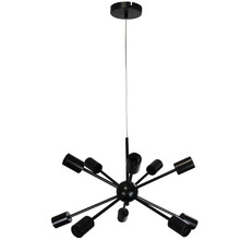 Black Lugo Metal 10 Light Pendant